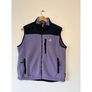 EMS Eastern Mountain Sports Polartec Fleece Vest Purple Black Womens Large L